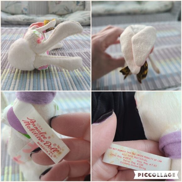 Annalee Mobilitee Doll Vintage 1971 Collectible Poseable Easter Bunny Butterfly - Picture 10 of 10